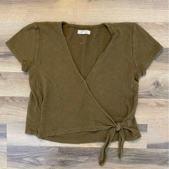 Madewell Tops - Madewell Green Side Tie T Shirt